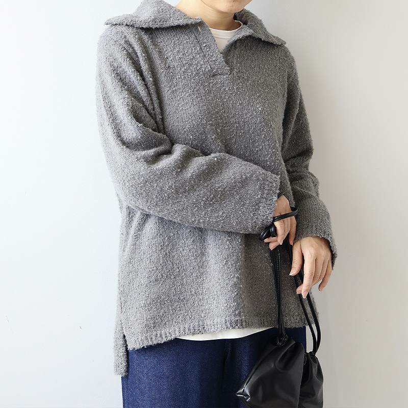 ブークレビッグカラーニットプルオーバー4