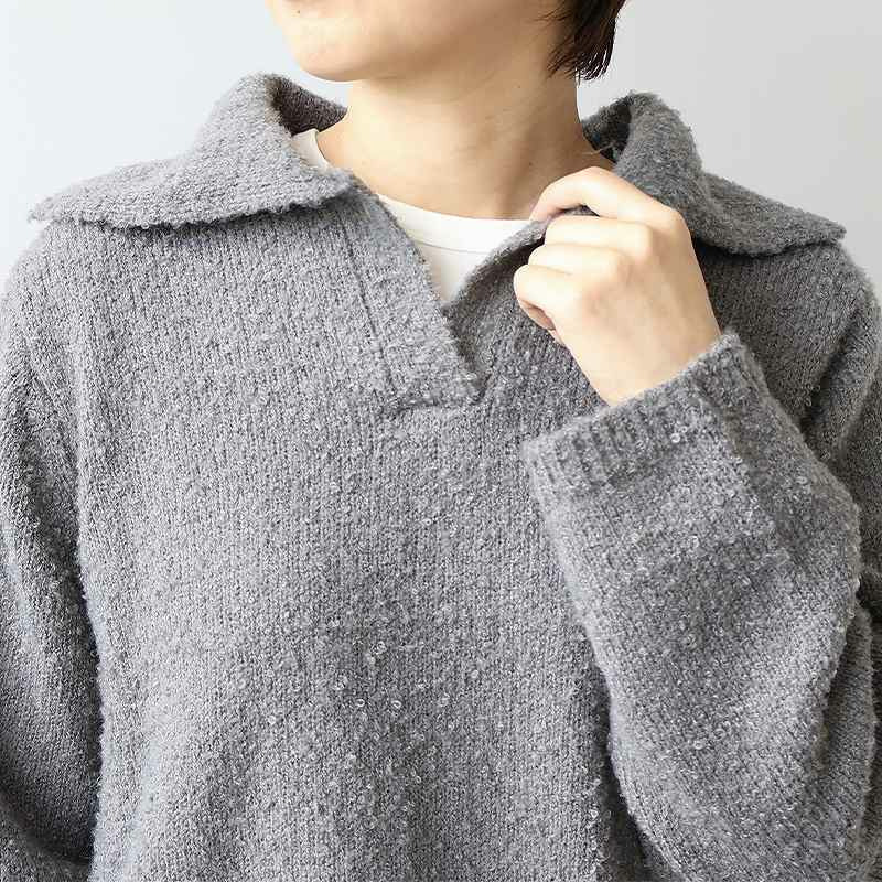 ブークレビッグカラーニットプルオーバー5