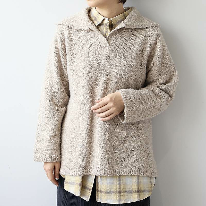 ブークレビッグカラーニットプルオーバー9