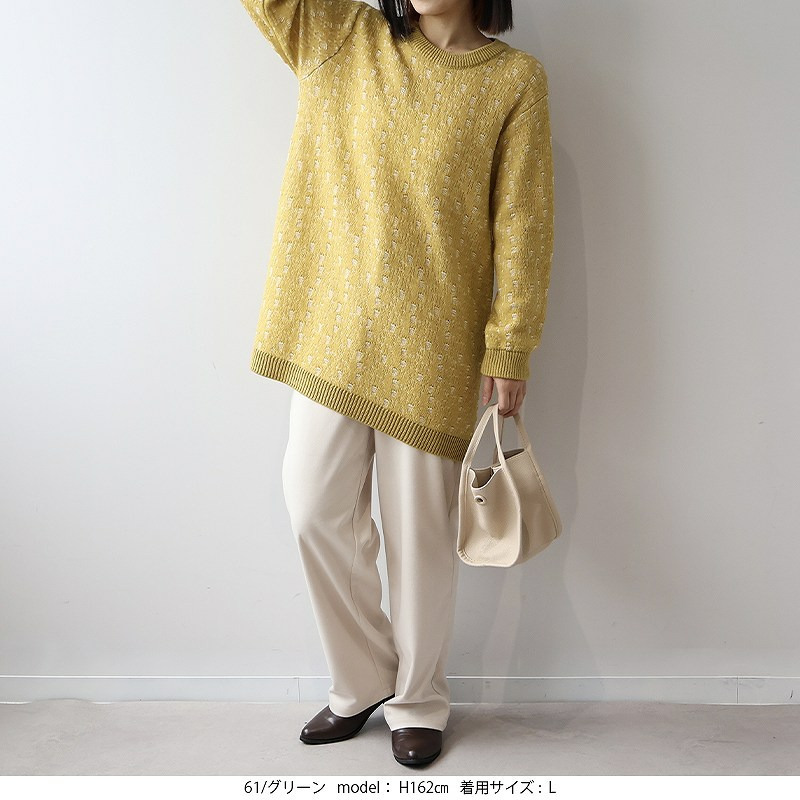 針抜きジャガードニットチュニック11