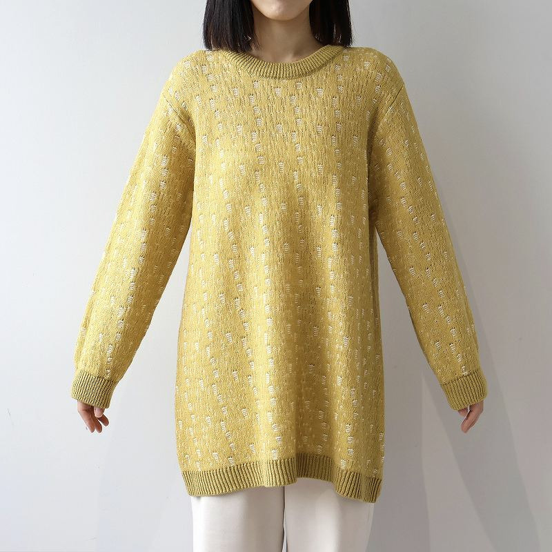 針抜きジャガードニットチュニック13