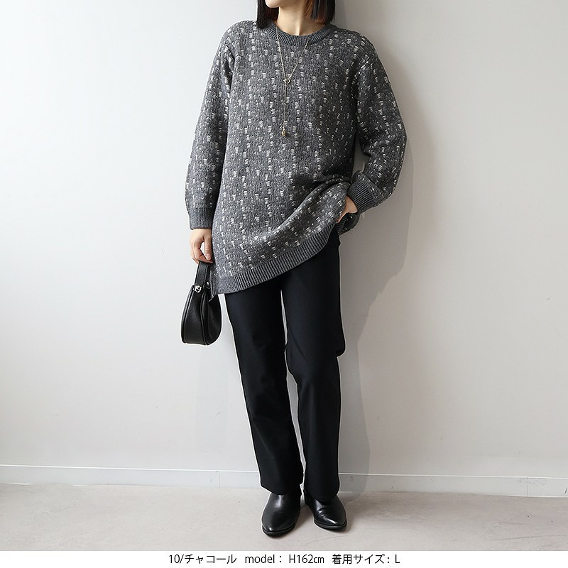 針抜きジャガードニットチュニック2