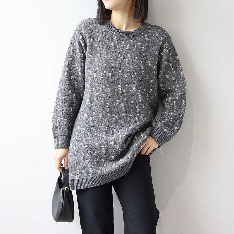 針抜きジャガードニットチュニック3