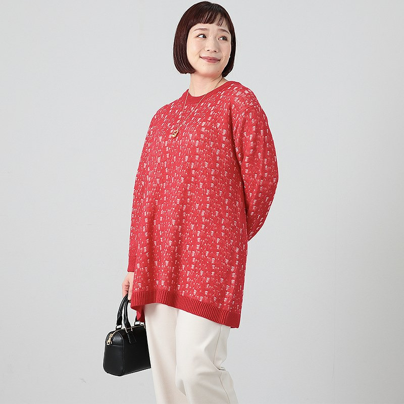 針抜きジャガードニットチュニック7