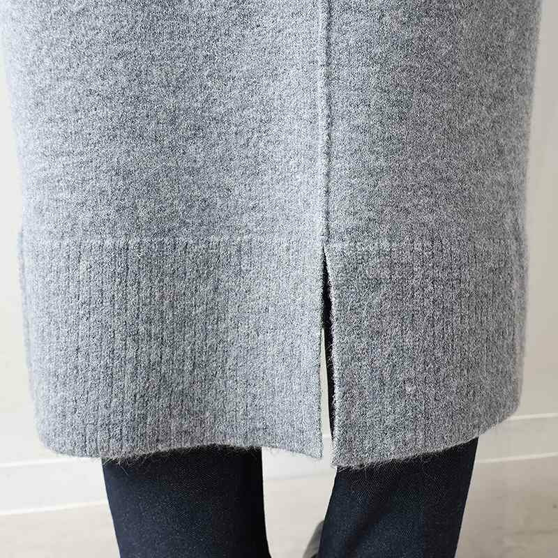 ケーブル切替えハイネックニットワンピース17