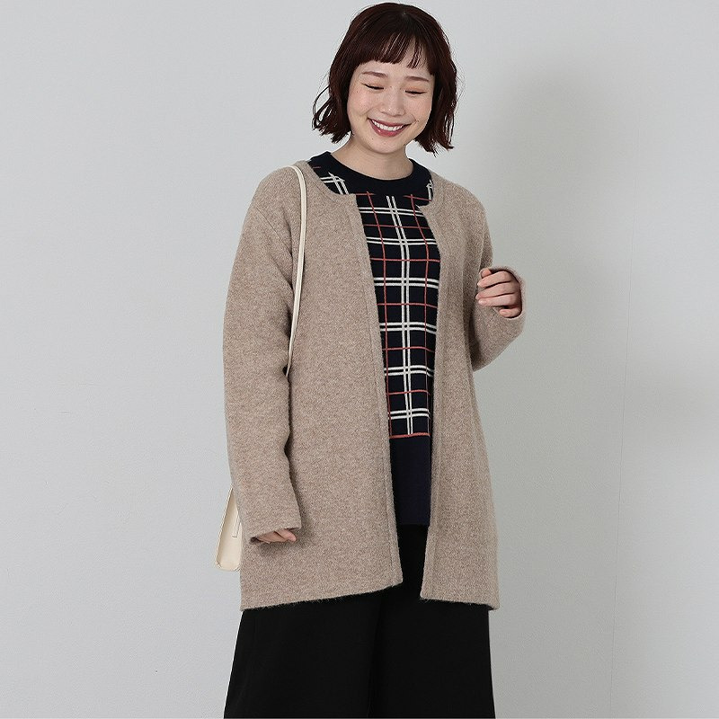 【WEB/一部店舗限定】 フワモチノーカラーニットジャケット10