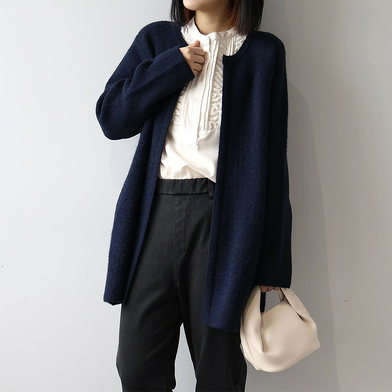 【WEB/一部店舗限定】 フワモチノーカラーニットジャケット5