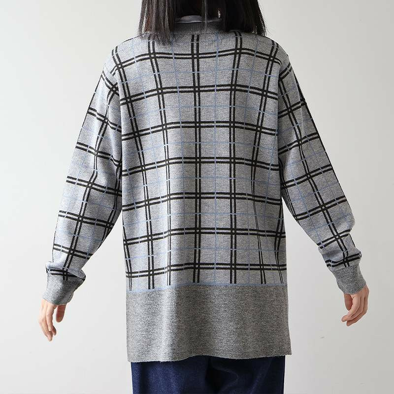 【WEB/一部店舗限定】 チェック切替えニットチュニック14