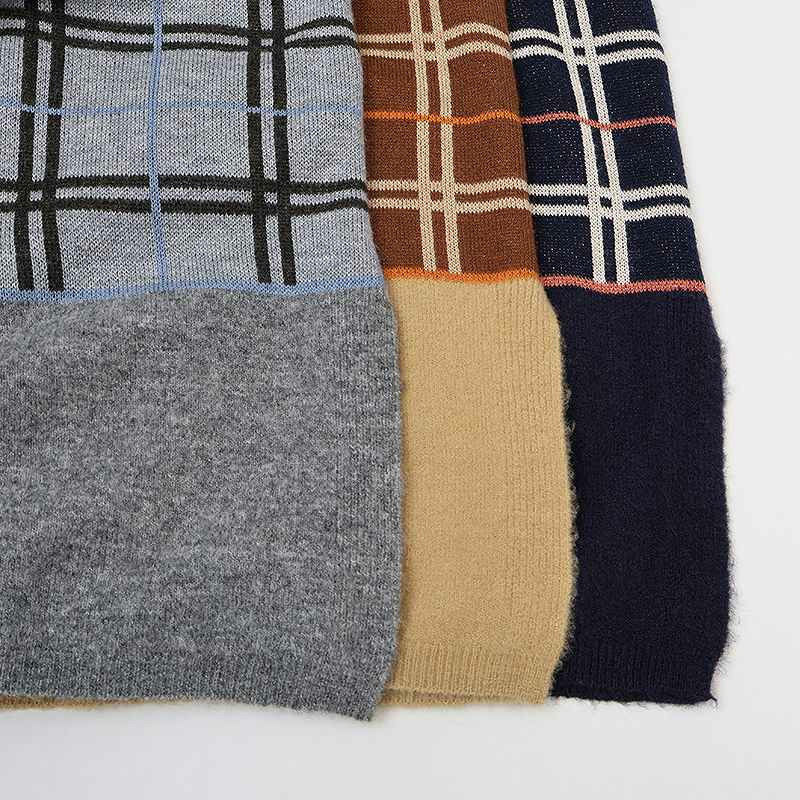 【WEB/一部店舗限定】 チェック切替えニットチュニック17