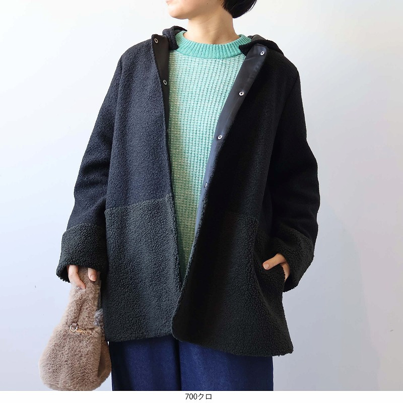 ミックスボアフーテッドジャケット1