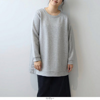 ふっくらダンボールニットサイドボタンチュニック