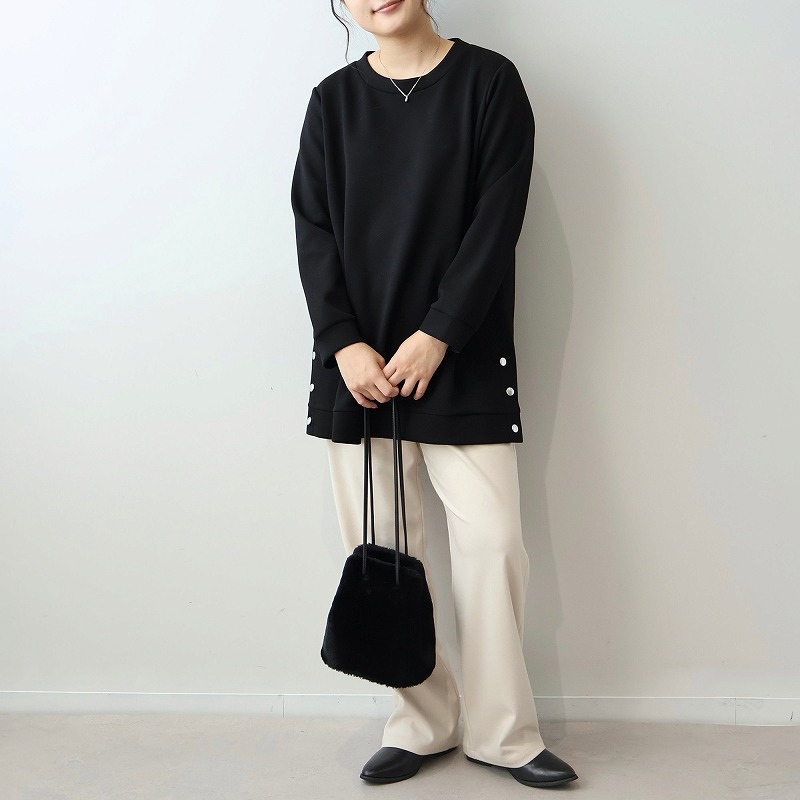 ふっくらダンボールニットサイドボタンチュニック3