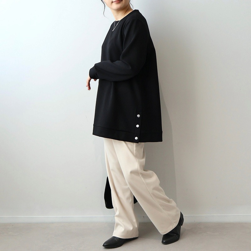 ふっくらダンボールニットサイドボタンチュニック4