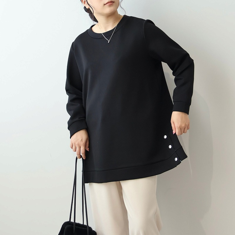 ふっくらダンボールニットサイドボタンチュニック5