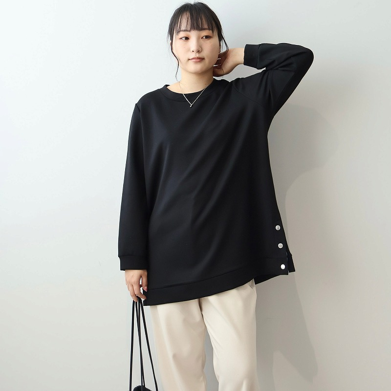 ふっくらダンボールニットサイドボタンチュニック6