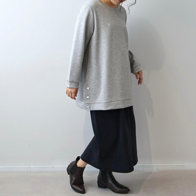 ふっくらダンボールニットサイドボタンチュニック9