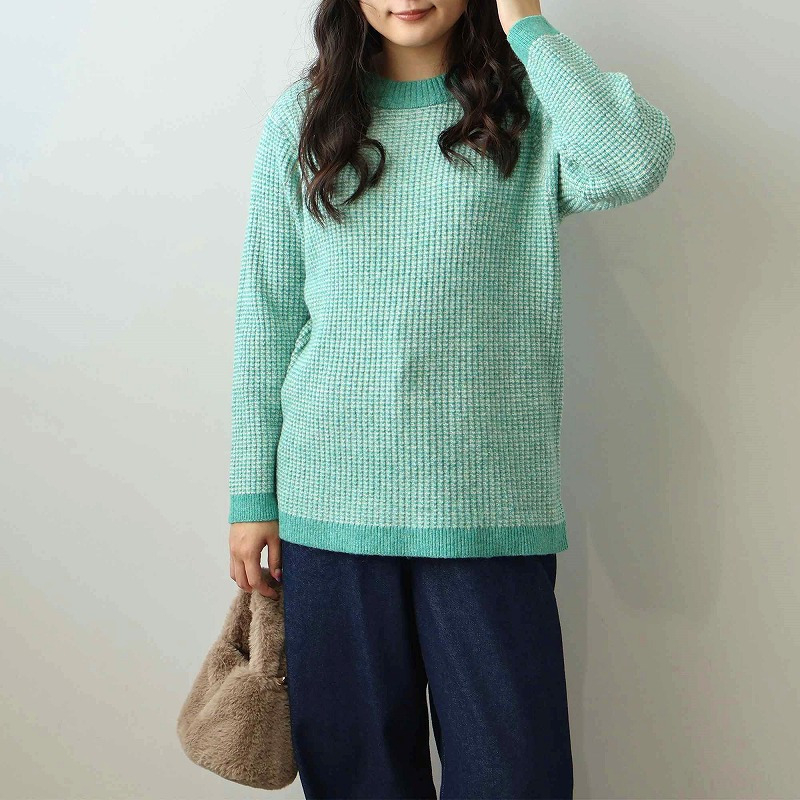 タック編みニットプルオーバー10