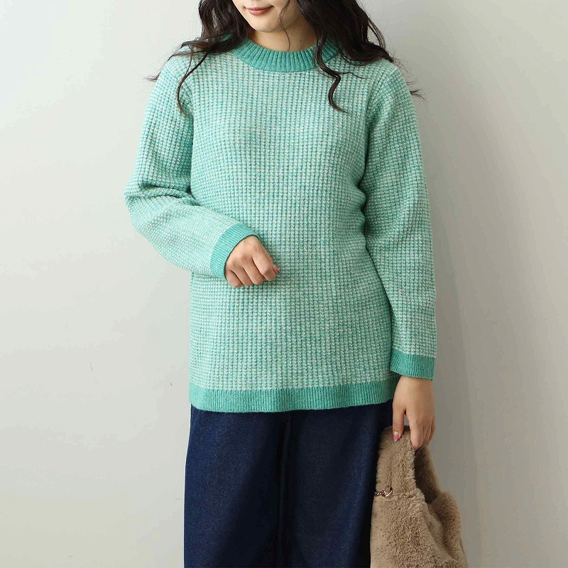 タック編みニットプルオーバー11