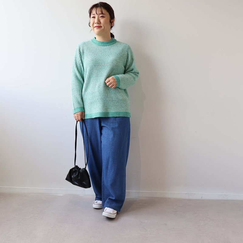 タック編みニットプルオーバー2