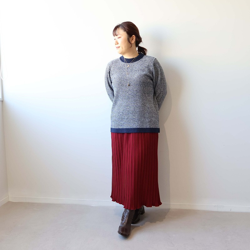 タック編みニットプルオーバー4