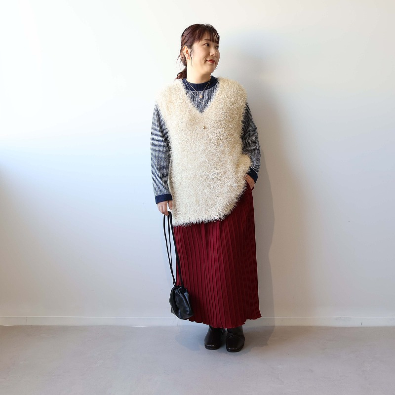 タック編みニットプルオーバー5