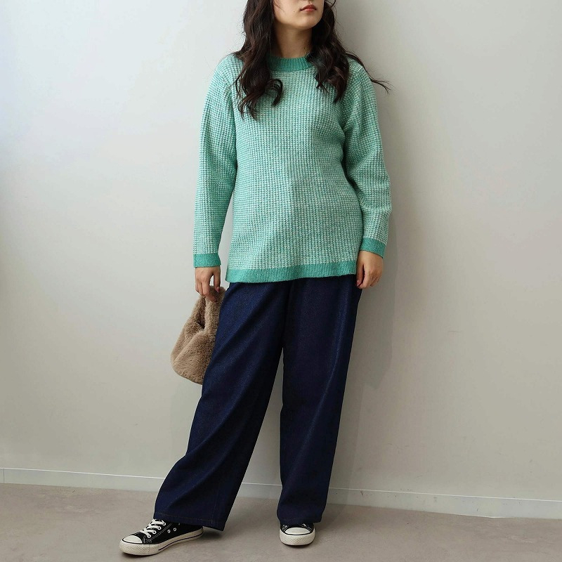 タック編みニットプルオーバー9