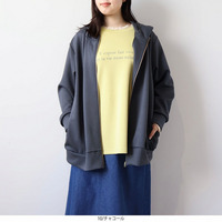 ふっくらダンボールニットミドル丈パーカー