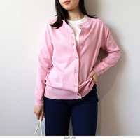 ふわ軽ニットラウンドネックカーディガン LL/3L/4L/5L MB mint breezeミントブリーズ