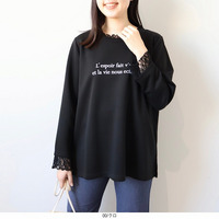 【タイムセール】ふわもちニットレースレイヤードライクプルオーバーLL/3L/4L/5L MB mint breezeミントブリーズ