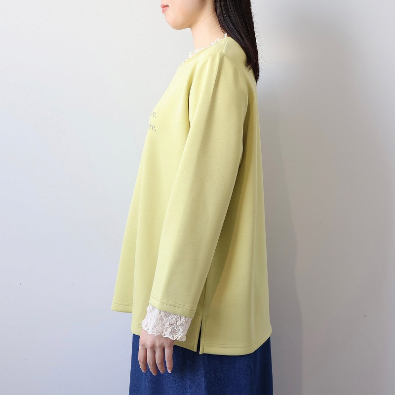 ふわもちニットレースレイヤードライクプルオーバーLL/3L/4L/5L MB mint breezeミントブリーズ11