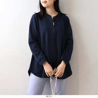 ハーフZIPソフト裏毛チュニック