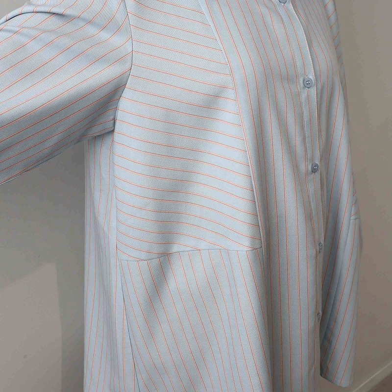 ソフトビエラストライプ切替えシャツ LL/3L/4L/5L MB mint breezeミントブリーズ14