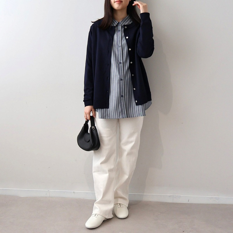 ソフトビエラストライプ切替えシャツ LL/3L/4L/5L MB mint breezeミントブリーズ4