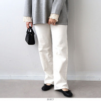 ストレッチデニムストレートパンツ LL/3L/4L/5L MB mint breezeミントブリーズ