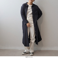 ソフトローン 前開き シャツワンピース LL/3L/4L/5L MB mint breezeミントブリーズ