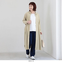 ソフトローン 前開き シャツワンピース LL/3L/4L/5L MB mint breezeミントブリーズ