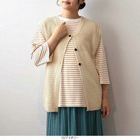 リネンライク2WAYニットベスト LL/3L/4L/5L MB mint breezeミントブリーズ