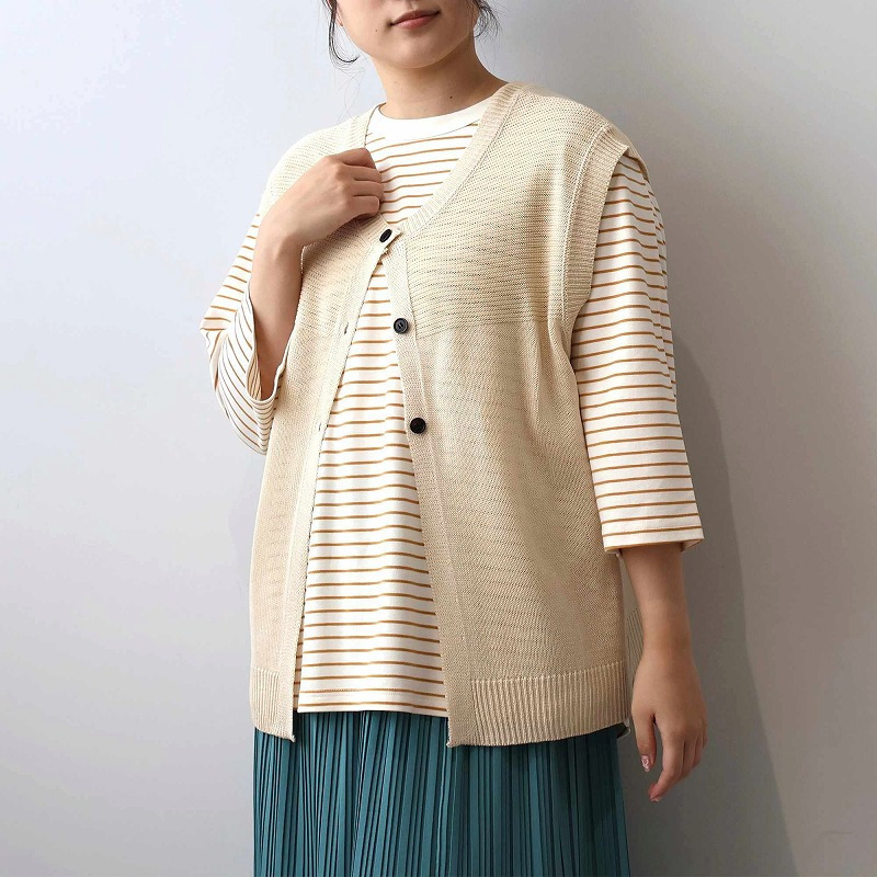 リネンライク2WAYニットベスト LL/3L/4L/5L MB mint breezeミントブリーズ11