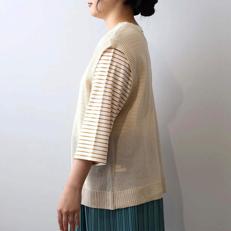 リネンライク2WAYニットベスト LL/3L/4L/5L MB mint breezeミントブリーズ13