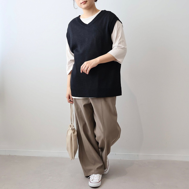 リネンライク2WAYニットベスト LL/3L/4L/5L MB mint breezeミントブリーズ6