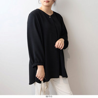 【タイムセール】【WEB/一部店舗限定】Vネック ブラウス　LL/3L/4L/5L MB mint breezeミントブリーズ