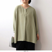 【WEB/一部店舗限定】Vネック ブラウス　LL/3L/4L/5L MB mint breezeミントブリーズ