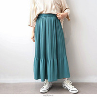 ソフトビンテージ プリーツスカート LL/3L/4L/5L MB mint breezeミントブリーズ