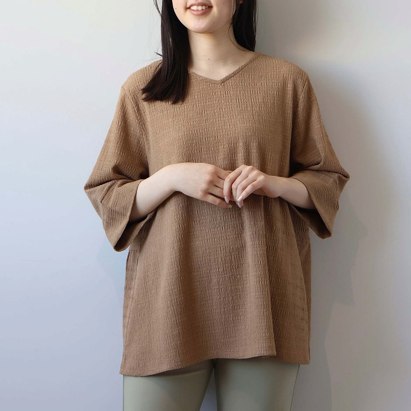 【WEB/一部店舗限定】Vネック バックギャザーカットソー LL/3L/4L/5L/6L MB mint breezeミントブリーズ12