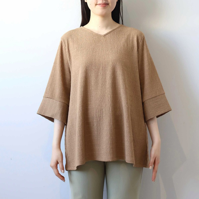 【WEB/一部店舗限定】Vネック バックギャザーカットソー LL/3L/4L/5L/6L MB mint breezeミントブリーズ14