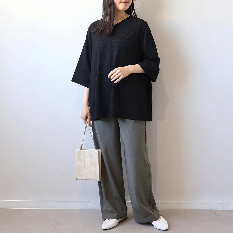 【WEB/一部店舗限定】Vネック バックギャザーカットソー LL/3L/4L/5L/6L MB mint breezeミントブリーズ3