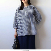 【WEB/一部店舗限定】フリル使いバンドカラーブラウス LL/3L/4L/5L/6L MB mint breezeミントブリーズ