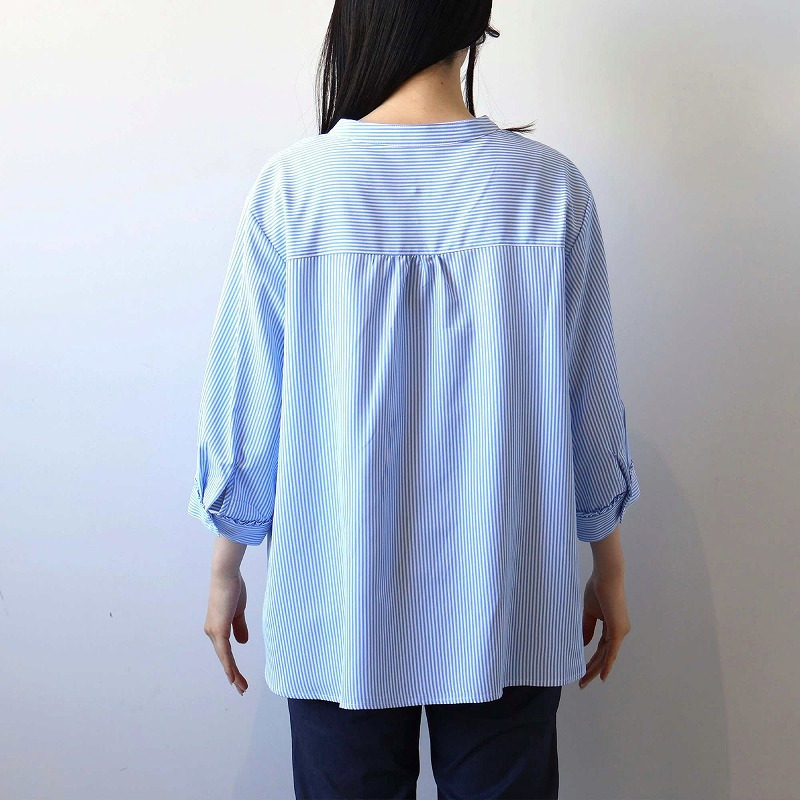 【WEB/一部店舗限定】フリル使いバンドカラーブラウス LL/3L/4L/5L/6L MB mint breezeミントブリーズ14