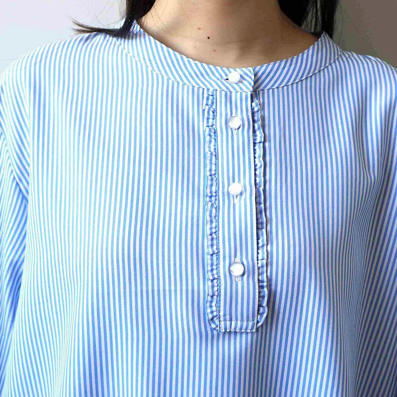 【WEB/一部店舗限定】フリル使いバンドカラーブラウス LL/3L/4L/5L/6L MB mint breezeミントブリーズ15