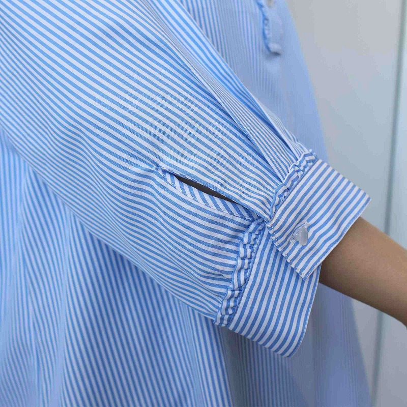 【WEB/一部店舗限定】フリル使いバンドカラーブラウス LL/3L/4L/5L/6L MB mint breezeミントブリーズ16